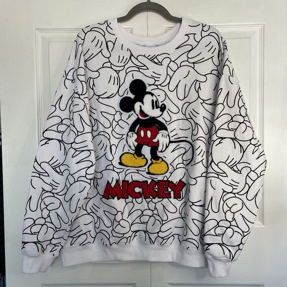 Disney 100 Mickey Mouse Sweatshirt w/Chenille Patch 100th Anniversary Si… - Picture 1 of 7